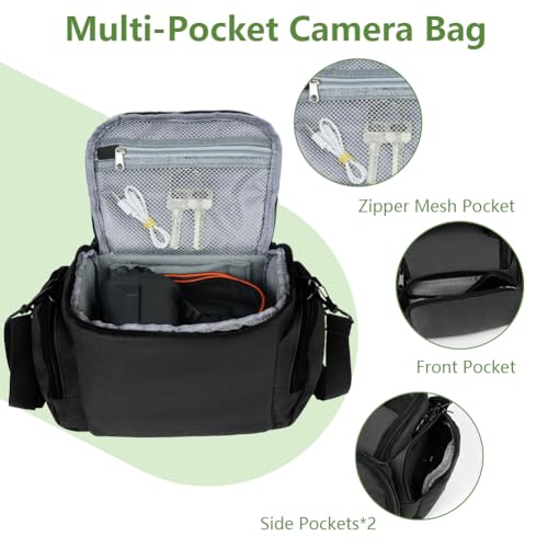 Ainiv DSLR Camera Bag, Large Waterproof Anti-Shock SLR Camera Case, Black - color: Black