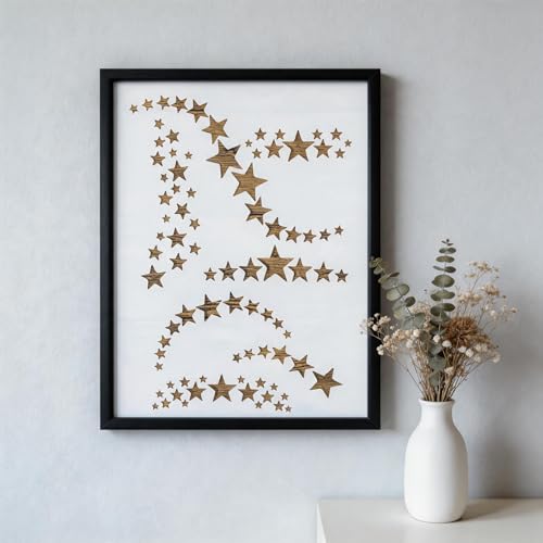 TIAMECH A4 Reusable Wavy Star Stencil for Painting - style: Stars Wavy
