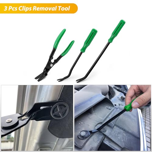 GOOACC 88Pcs Trim Removal Tool Auto Push Pin Bumper Retainer Clip Set - color: 88Pcs Clips Removal Kit Green