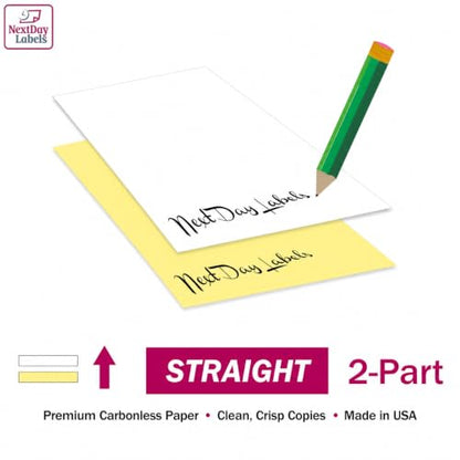 NextDayLabels Superior Carbon-Less NCR, 2 Part Reverse #5914, 8.5" x 11" - size: 8-1/2" x 11" 2 Part Straight, #5914