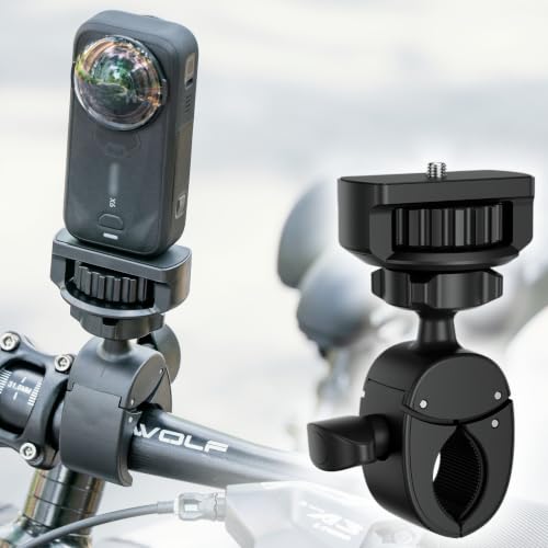 JJC Bike Pole Mount for Insta360 X6 X5 X4 Air X3 DJI Osmo 360,w. Ball Head - color: Black -for X5 X4 Osmo360
