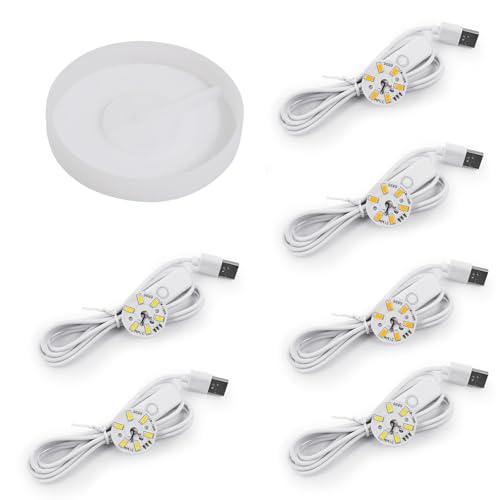 Round Display Base Silicone Mold with 6PCS LED Light for Resin