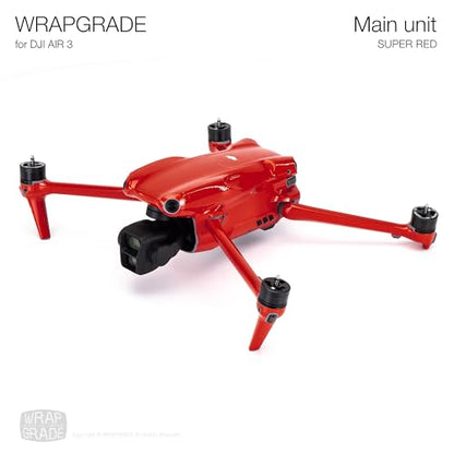 WRAPGRADE Skin Stickers Compatible with DJI Air 3 | Full Wrap (Super RED) - color: Super Red
