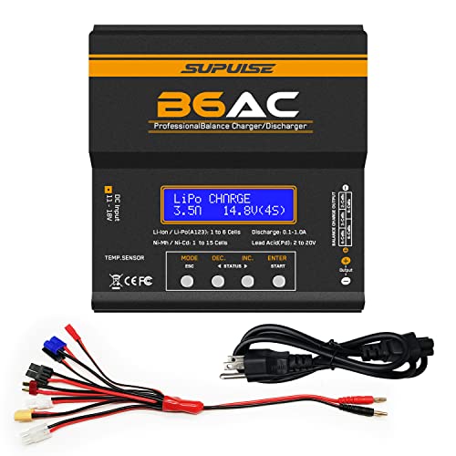 SUPULSE 80W Dual RC Battery Charger Discharger for 2-6S Li-ion Life LiHV