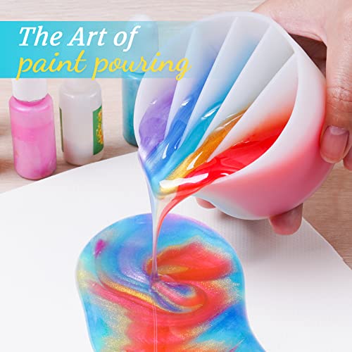 NiArt 5-Channel Silicone Split Cup for Paint Pouring, Resin, Fluid Art