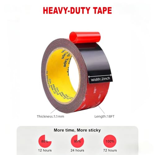 SANKA Double Sided Tape Heavy Duty Mounting 2 in x 18 FT, 5952 Foam Tape - size: 2in x 18ft