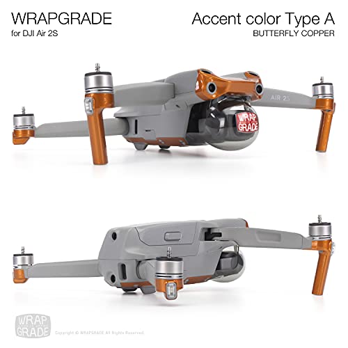 Wrapgrade Skin Compatible with DJI Air 2S | Accent Color A (Butterfly Copper) - color: BUTTERFLY COPPER