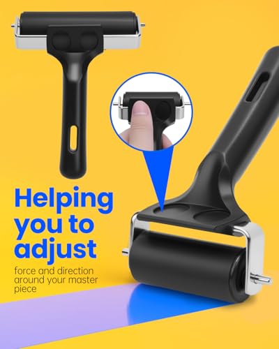 UCEC 6in Brayer Roller for Printmaking, Durable Rubber for Gluing & Paint - color: 6 Inch-Black