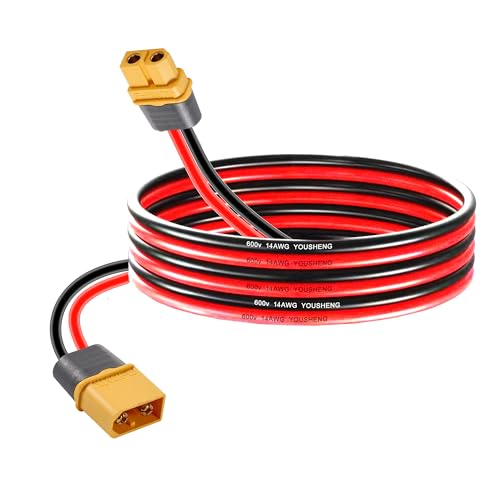 XT60 Male to Female Adapter,14AWG Silicone Extension Cable - size: XT60-XT60 1M(3.28ft)