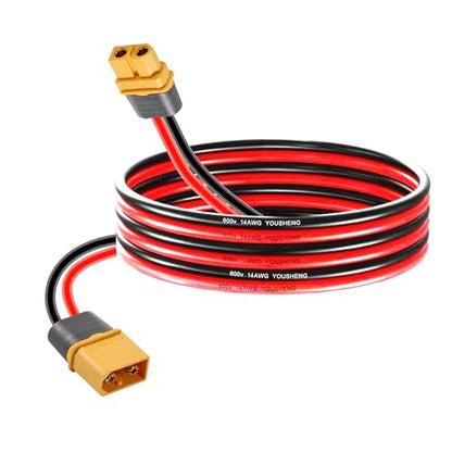 XT60 Male to Female Adapter,14AWG Silicone Extension Cable - size: XT60-XT60 1M(3.28ft)