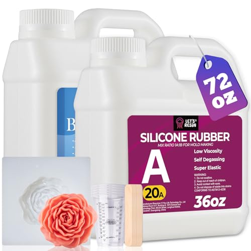 LET'S RESIN Silicone Mold Making Kit 72oz, 20A Non-Toxic Silicone Rubber - size: 72oz