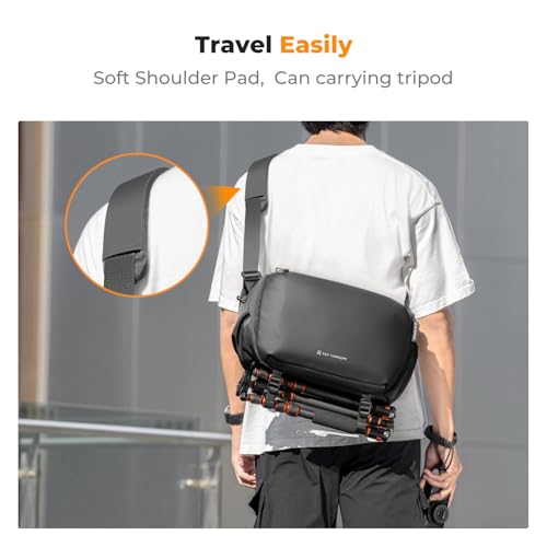 K&F CONCEPT Large Camera Sling Bag, Everyday Shoulder Bag - color: 11 Black Large