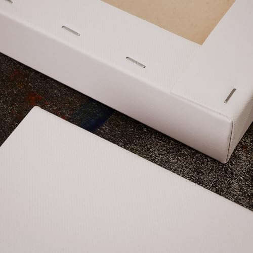 PHOENIX 8x10 Inch 4 Pack Gallery Canvas - 1.5 in Thick Small Canvases for Painting - Deep Edge 100% Cotton 11 Oz. Gesso Primed White Blank Professional Canvas Oil & Acrylic Paints - size: 8"x10", style: Gallery