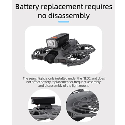 NEO2 Drone Night Flight Light for DJI NEO 2 Rechargeable Searchlights Multiple Modes Nighttime Fill Light High Brightness Strobe LED Illumination Light Spotlight