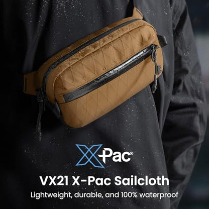 tomtoc 3.5L X-Pac Sling Bag with RFID Blocking Crossbody Pack for Men Women - color: X-Pac Brown, size: 3.5L