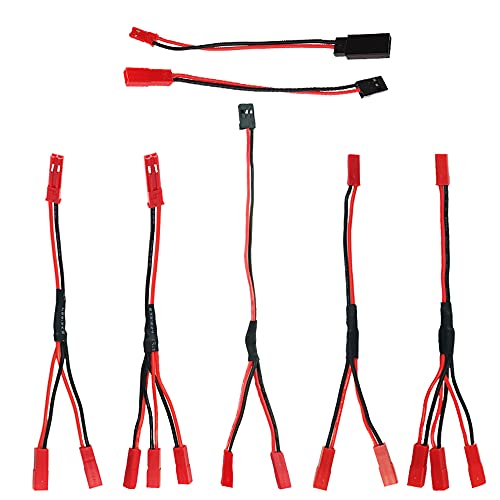 7 Piece JST Connector Set, Parallel Adapter, JST Male Female Y Cable, Harness, For Traxxas TRX-4 RC Car Crawler Truck, Cooling Fan, ESC, Battery, Motor
