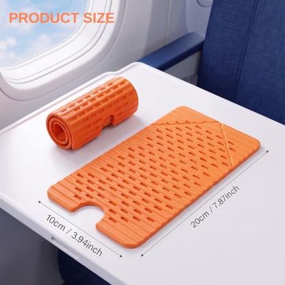 Airplane Phone Holder, Silicone Foldable Phone Stand for Desk and Travel - color: Black