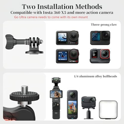Clamp Camera Mount for Insta360 X6 X5 LUNA Ultra Pocket 4 Pro Accessories