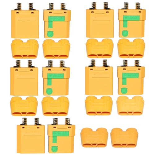 5Pairs XT90S XT90-S XT90 Connectors Anti-Spark Male Female Connector for RC Quadcopter Brushless Motor FPV Drone Lipo Battery ESC and Charger Lead - color: Xt90s