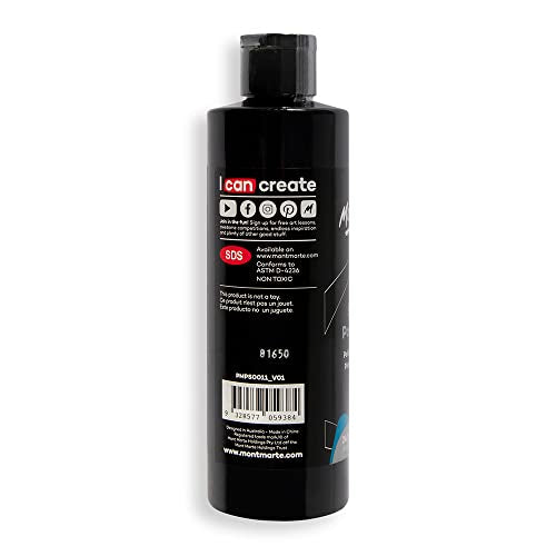 Mont Marte SuperCell Pouring Paint 240ml - Lamp Black - color: Lamp Black