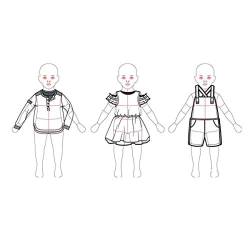 2Pcs Child's French Curve Ruler Sewing Humanoid Patterns Design, Clothing Measuring French Curve Rulers A4 Pattern Paper Draft Drawings - size: Child's Ruler (A4)