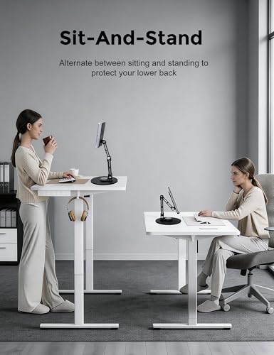 Aluminum Tablet Stand for Desk, 360° Rotating Height Adjustable - color: black