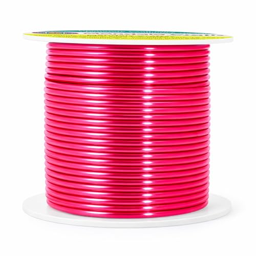 Mandala Crafts 14 Gauge Raspberry Anodized Aluminum Craft Wire, 60 FT - color: Raspberry, size: 14 Gauge