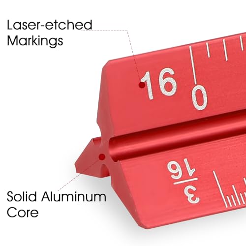 Prasacco 2 Pcs Architectural Scale Ruler 6 Inch Small Scale Ruler Mini Engineer Scale Ruler Pocket Aluminium Metal Ruler for Architects Engineering Artists Draftsman Drawing Drafting