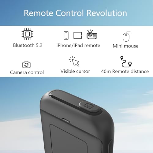 Phone Remote with Touchpad for TikTok, Bluetooth Page Turner for Kindle App, Mini Mouse for iPhone, iPad, Android Devices. Cellphone Camera Photo/Video Remote Control, Carrying Case Included