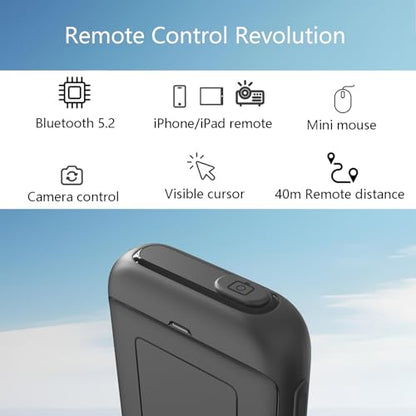 Phone Remote with Touchpad for TikTok, Bluetooth Page Turner for Kindle App, Mini Mouse for iPhone, iPad, Android Devices. Cellphone Camera Photo/Video Remote Control, Carrying Case Included