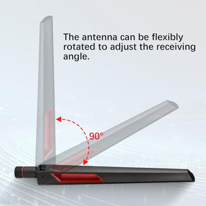 Superbat WiFi 6 6E Tri-Band Antenna 2.4GHz 5GHz 6GHz Omni-Directional Antenna RP-SMA Pigtail 12inch