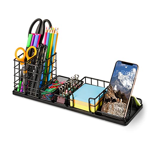 Topwey 7 in 1 Desk Organizer and Accessories - color: Jet Black
