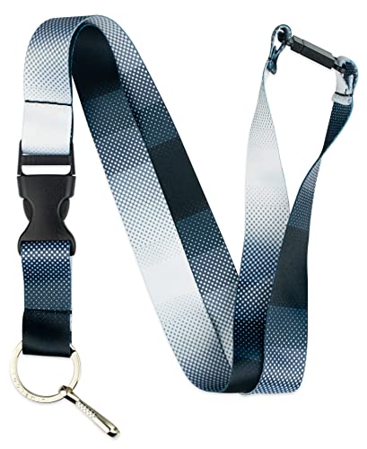 Limeloot Lanyard for Keys, ID Badge, Accessories | Neck Lanyard for Men and Women with Quick Release Buckle and Flat Ring - color: Greyscale