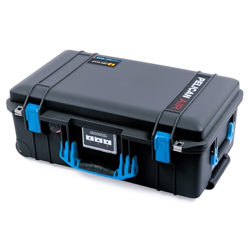 Black Pelican Air 1535 Carry-on Case - Comes empty - Blue Handles & Latches. - color: Blue Handles & Latches