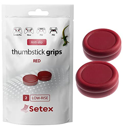 Setex Gecko Grip Thumbstick Grip Covers, PS5, Xbox, Switch, 1 Pair, Red - color: Red, size: 1 Pair