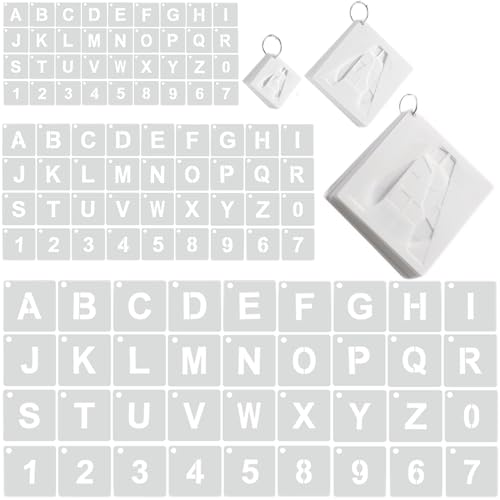 Affrolling 108 Pcs Letter and Number Stencils, 3 Sizes, 2, 4, 6 Inch - size: 2, 4, 6 Inch