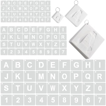 Affrolling 108 Pcs Letter and Number Stencils, 3 Sizes, 2, 4, 6 Inch - size: 2, 4, 6 Inch