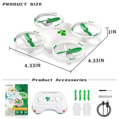 Clover Drone for Kids-Quadcopter with Dual Modular Batteries - color: Green