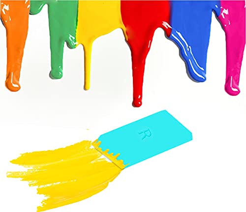 DGAGA 1 Pack of Mini Squeegees, Self Adhesive Silk Screen Stencil Squeegee Turquoise Silicone Screen Printing Tools for Applying Mesh Stencils Ink or Chalk Paste Scraper - color: 1pcs