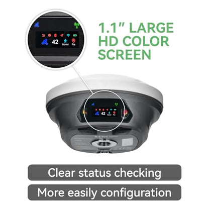 E1 Pro RTK GNSS Surveying Equipment, GNSS RTK GPS with IMU Rover Receiver, GPS RTK with Larger HD Color Screen and Handheld Collector, 1cm Accuracy, 60° Tilt Survey, 15km UHF Range - style: E1 Pro