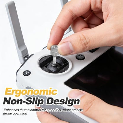 MECCANIXITY 2 Set Aluminum Controller Stick, Replacement Joystick Remote Controller Joystick Stick for Mini4 Pro Air3S Drone Remote Accessories, Silver - color: Silver