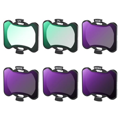 K&F CONCEPT UV PL ND Filters Kit (6 Pack) Compatible with DJI Avata 2 - style: ND8+ND16+ND32+ND64+UV+PL