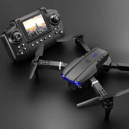 E99max Drone with Screen Controller, Black Carrying Case, 2Batteries - color: Black - 2 batteries
