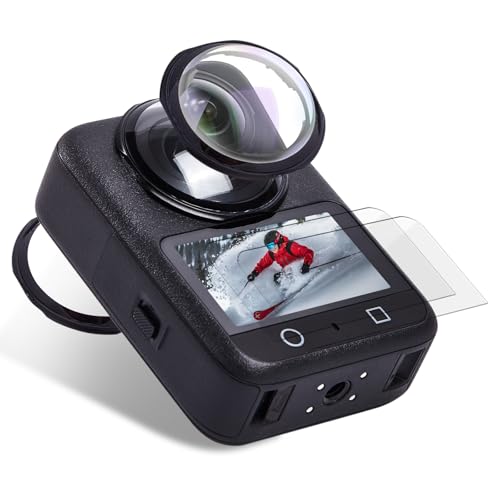 JZW-Shop PC Lens Guard with 2 Pack Screen Protectors Compatible with DJI OSMO 360 Action Camera, 9H, Scratch Protection, Anti-Fingerprints, Bubble-Free, HD Clear