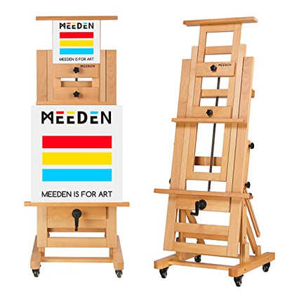 MEEDEN Extra-Large H Frame Easel: Solid Beech Wood Artist Easel for Adults - color: Natural