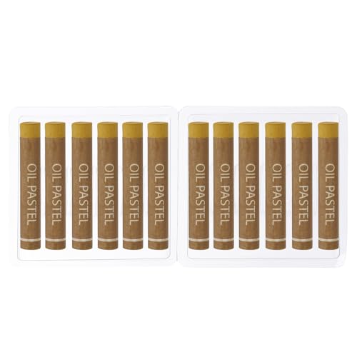 PATIKIL Earthy Yellow Oil Pastels, 12Pcs Soft Oil Crayons Creamy Pastels Stick Art Supplies for Art Painting Drawing Blending Graffiti for Artists Beginners - color: Earthy Yellow