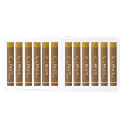 PATIKIL Earthy Yellow Oil Pastels, 12Pcs Soft Oil Crayons Creamy Pastels Stick Art Supplies for Art Painting Drawing Blending Graffiti for Artists Beginners - color: Earthy Yellow