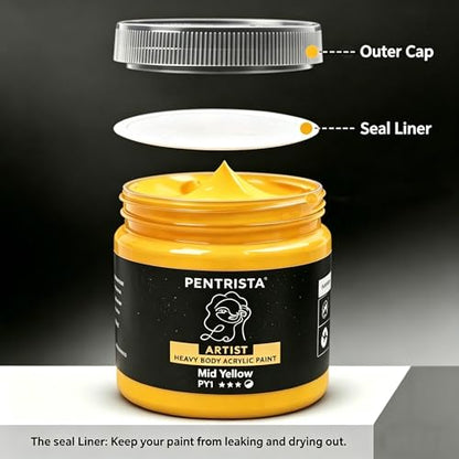 Professional Heavy Body Acrylic Paint Set, 9 Colors 220ml/7.44oz - color: 9 colours
