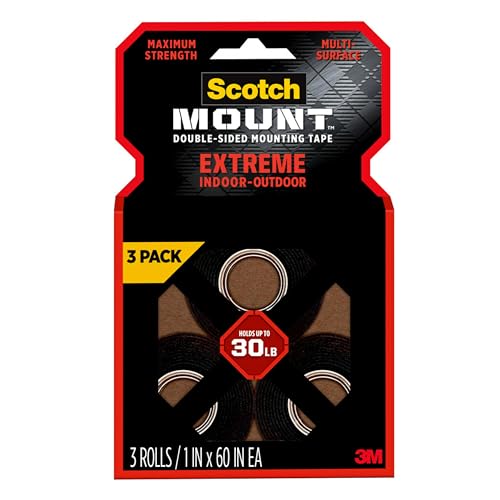 Scotch-Mount Heavy Duty Double-Sided Mounting Tape, Black, 1 Roll - style: 3 Rolls