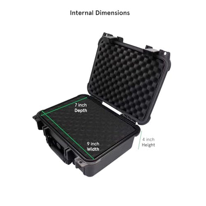multicomp PRO Black Weatherproof Equipment Case, Polypropylene Construction with Foam Insert, 10.5" x 9.5" x 5“ (L x W x H)